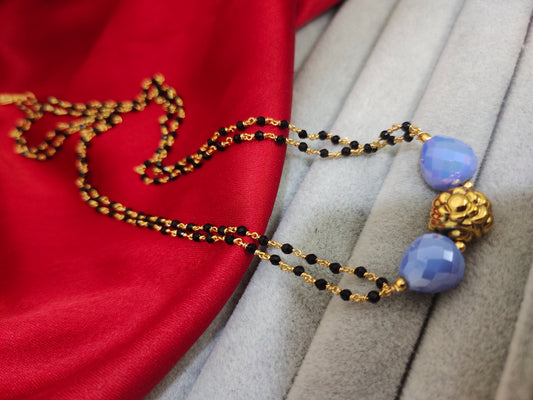 Blackbeads with blue sitara beads